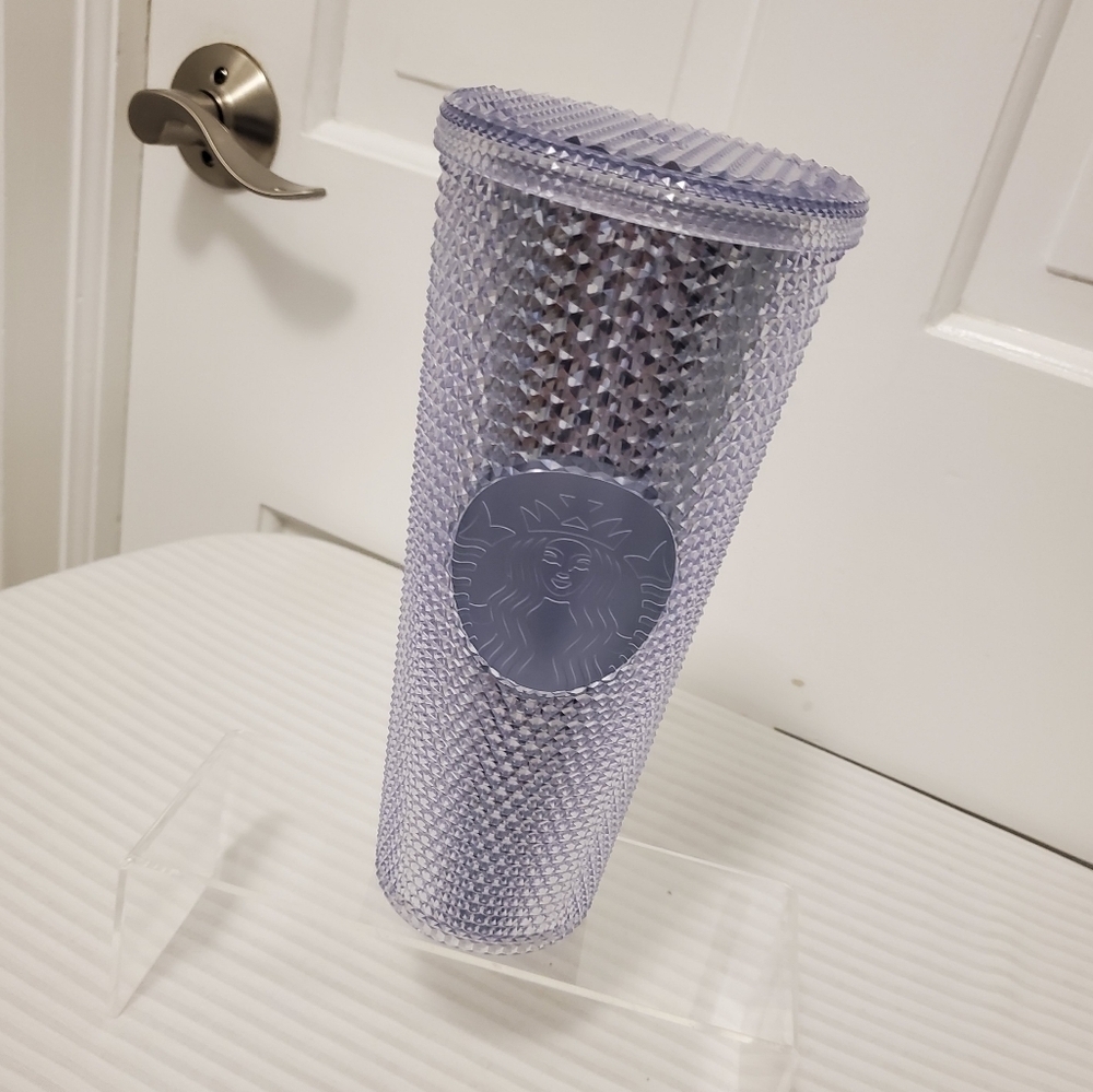 NWT Starbucks Silver Platinum Studded Tumbler 24 ounce